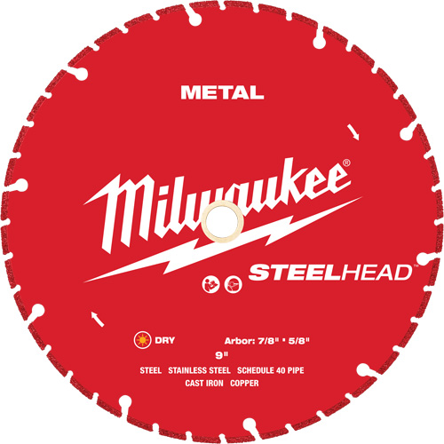 Milwaukee 49-93-7825 STEELHEAD Cutting Diamond Blade, 9", Metal Use