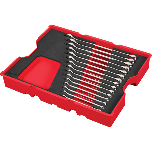 Milwaukee 48-22-0154 Wrench Set with Tray for PACKOUT Drawers, Combination, 15 Pieces, Metric