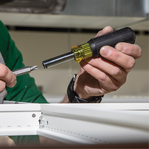 Klein Tools 32500MAG 11-in-1 Magnetic Screwdriver / Nut Driver, Cushion Grip Handle
