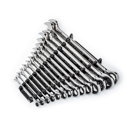 Gearwrench 86959 90-Tooth 12 Point SAE Wrench Set, Ratcheting Combination, 14 Pieces, Imperial