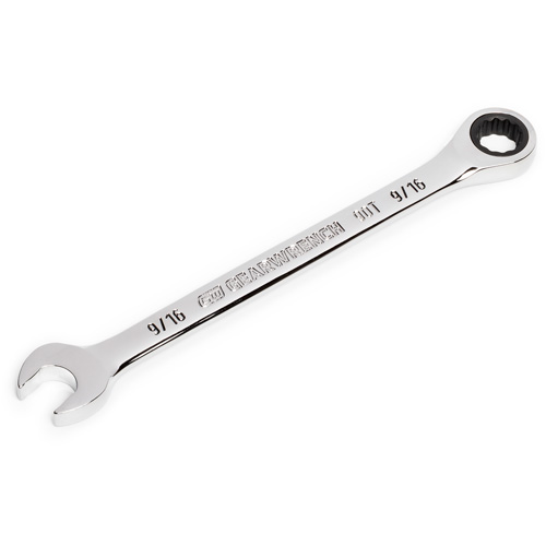 Gearwrench 86946 90-Tooth 12 Point Ratcheting Combination Wrench, 12 Point, 9/16", Chrome Finish