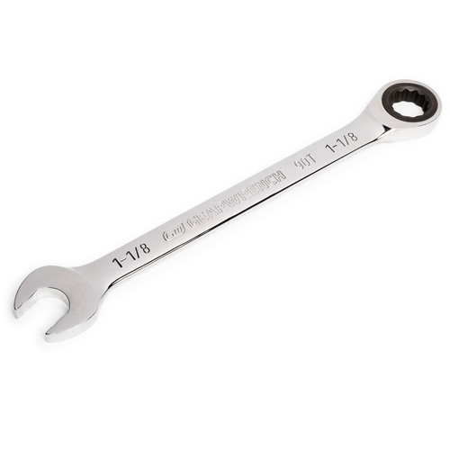 Gearwrench 86955 90-Tooth Ratcheting Combination Wrench, 12 Point, 1-1/8", Chrome Finish