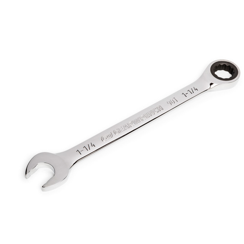 Gearwrench 86956 90-Tooth Ratcheting Combination Wrench, 12 Point, 1-1/4", Chrome Finish