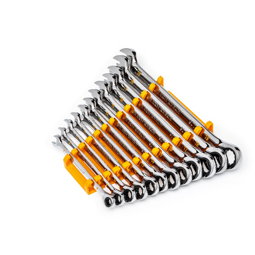 Gearwrench 86927 Jeu de cl&eacute;s &agrave; 12 pans et 90 dents, Combinaison &agrave; cliquet, 12 morceaux, M&eacute;trique