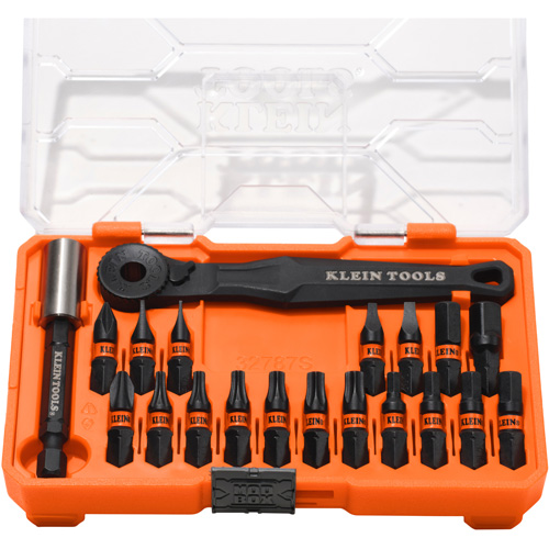Klein Tools 32787S Jeu de forets &agrave; chocs et micro rochet ProFlex, 20 Mcx, Prise de 1/4"