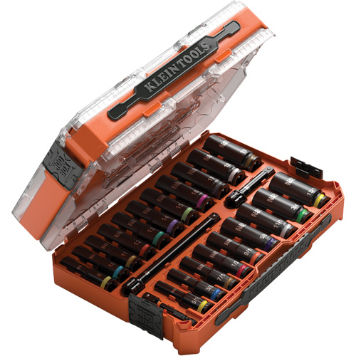 Klein Tools 65121IMPCT Jeu de douilles KNECT, 23 Mcx, Chocs, Prise de 3/8", Profond