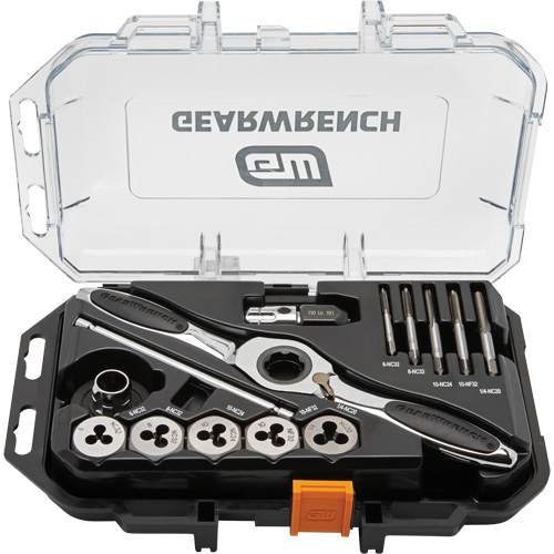 Gearwrench 82816 SAE Ratcheting Tap & Die Set, 15 Pieces