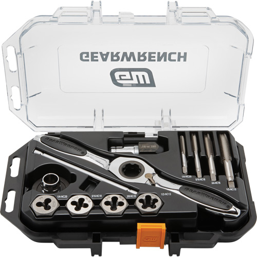 Gearwrench 82817 SAE Ratcheting Tap & Die Set, 13 Pieces