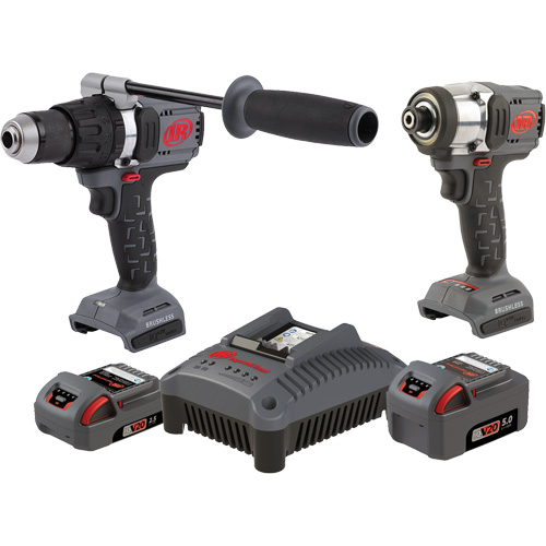 Ingersoll Rand IQV20-2DW Hammer Drill & Impact Driver Combo Tool Kit, Lithium-Ion, 20 V