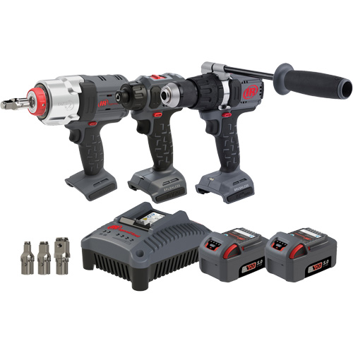 Ingersoll Rand IQV20-3D2WDXS Ensemble de marteau perforateur, tournevis & tournevis &agrave; chocs, Lithium-ion, 20 V