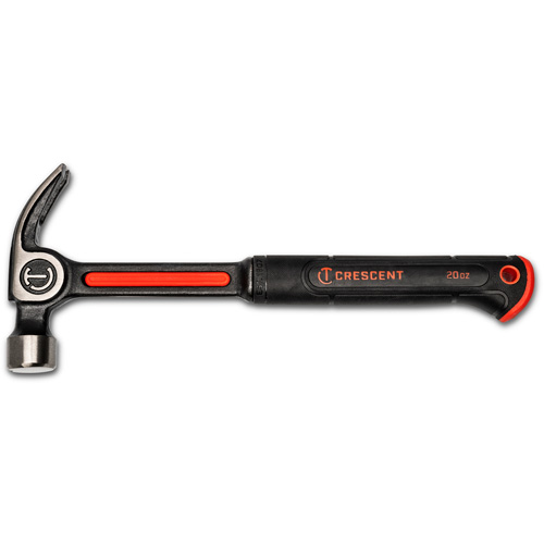 Crescent CHSGPC20 Curve Claw Hammer, 20 oz., Solid Steel Handle, 14-73/100" L