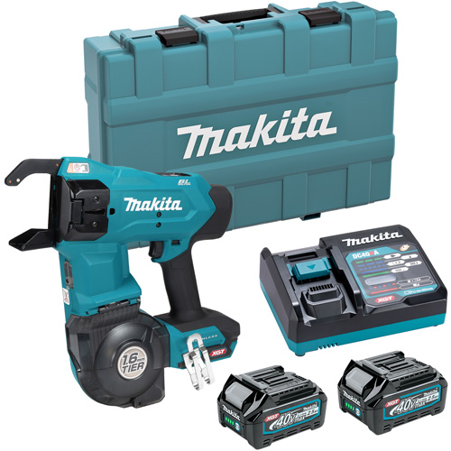 Makita TR001GD201 40Vmax XGT Brushless Rebar Tying Tool with Batteries Kit