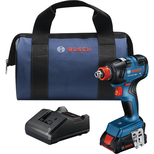 Robert Bosch GDX18V-1800B12 Two-In-One Bit/Socket Impact Driver/Wrench Kit, 1/2", 1800 in-lbs. Max. Torque, 18 V, Lithium-Ion