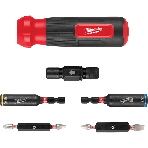 Milwaukee 48-22-2922 8-IN-1 Multi-Bit & Nut Driver with SHOCKWAVE Impact Duty Bits & Nut Drivers, 8-1/3" L, Cushion Grip Handle