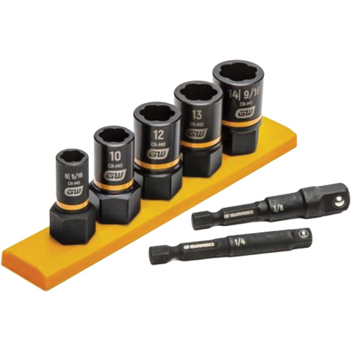 Gearwrench 87911 Metric Bolt Biter Extraction Socket Set, 7 Pcs, Impact, 1/4"/3/8" Drive Size
