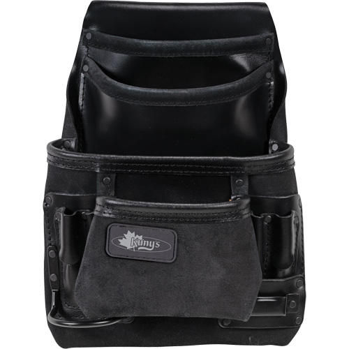 Kuny's 55423 Phantom Collection Heavy-Duty Nail & Tool Bag, Leather, 10 Pockets, Black