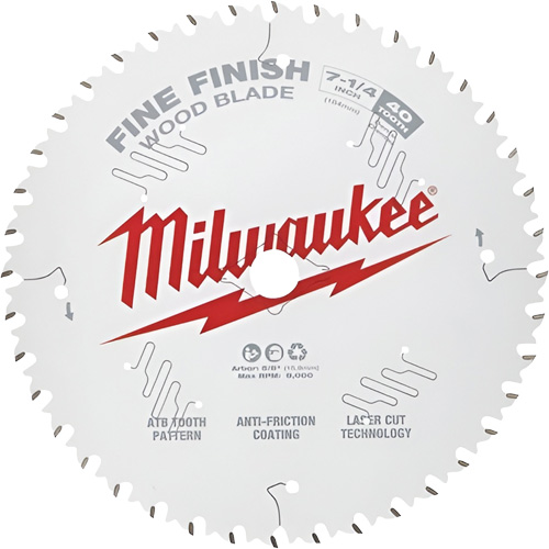 Milwaukee 48-41-0726 Lames de scie circulaire &agrave; finition fine, 7-1/4", 40 dents, Pour Bois