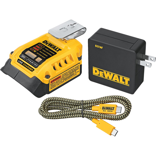 DEWALT DCB094K Trousse de recharge USB MAX*/FLEXVOLT 5 A, 20 V, Lithium-ion