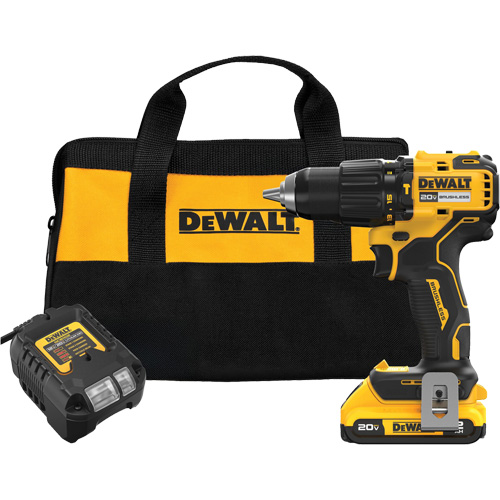 DEWALT DCD798D1 Ensemble de perceuse &agrave; chocs sans fil et sans balai MAX*, Lithium-ion, 20 V, Mandrin 1/2"