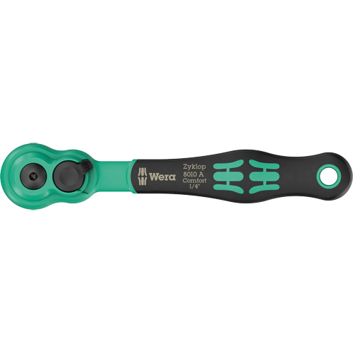 Wera Tools 05005600001 Cl&eacute; &agrave; cliquet Zyklop Comfort avec levier dinversion, Prise de 1/4", Poign&eacute;e Ergonomique