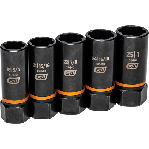 Gearwrench 86070 Bolt Biter Extraction Socket Set, 5 Pcs, Impact, 1/2" Drive Size, Deep