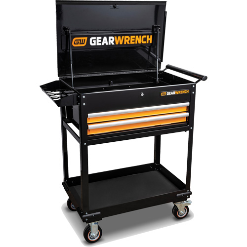 Gearwrench 83167 Chariot utilitaire, 2 tiroirs, 32-1/2" la x 42" h, Noir/Orange