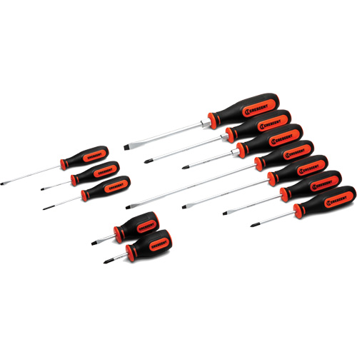 Crescent CSDS12PCSET Jeu de tournevis &agrave; double mat&eacute;riaux, 12 m