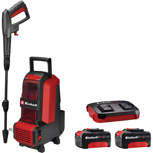 Einhell 4140161/4512133 Cordless High Pressure Cleaner with 4Ah PXC Battery & Charger Starter Kit, Battery Powered, 1522 PSI, 1.23 GPM