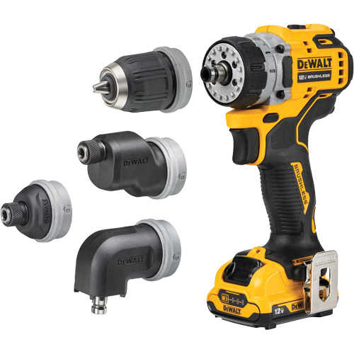 DEWALT DCD703F1 Ensemble perceuse/visseuse sans fil et sans balai XTREME 5-en-1, Lithium-ion, 12 V, Mandrin 3/8"