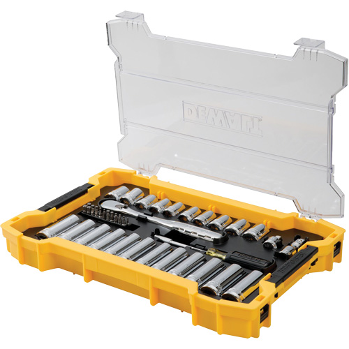 DEWALT DWMT45403 3/8" & 1/2" Mechanic's Tool Set with TOUGHSYSTEM&reg; 2.0 Tray & Lid
