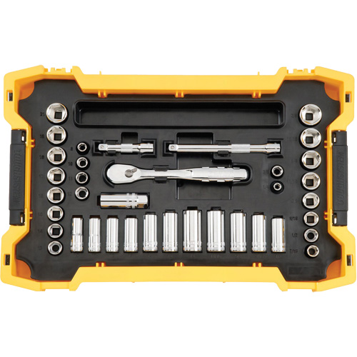 DEWALT DWMT45403 3/8" & 1/2" Mechanic's Tool Set with TOUGHSYSTEM&reg; 2.0 Tray & Lid