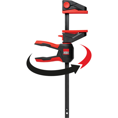 Bessey EHKL360-12 Serre-joints &agrave; g&acirc;chette pour barres &agrave; une main avec poign&eacute;e rotative &agrave; 360°, 12" (304,8 mm)