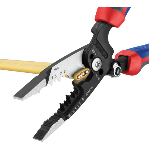 Knipex 13 72 8 SBA Pince &agrave; d&eacute;nuder forg&eacute;e avec poign&eacute;e KNIPEXTEND, 8" lo, 10 - 20 AWG