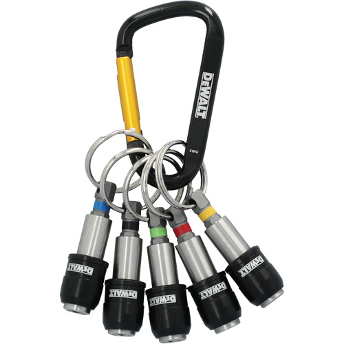 DEWALT DWAFHLDKC5 Jeu de porte-embouts avec anneau porte-cl&eacute;s 5 morceaux