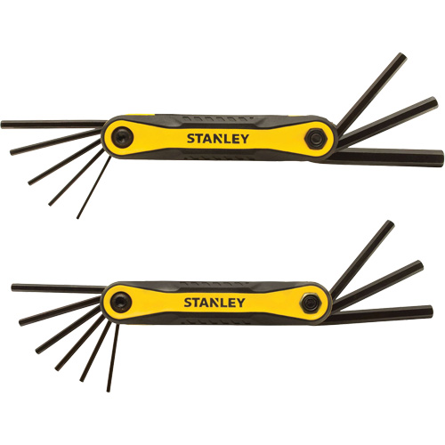 Stanley Tools STHT71839 Jeux de cl&eacute;s hexagonales repliables durables de 2 morceaux, 8 mcx, M&eacute;trique & imp&eacute;rial