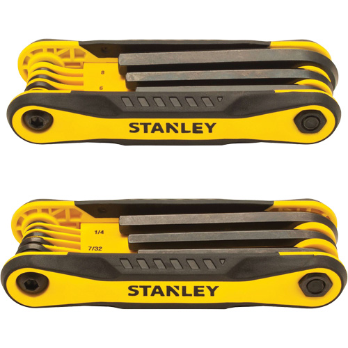 Stanley Tools STHT71839 Jeux de cl&eacute;s hexagonales repliables durables de 2 morceaux, 8 mcx, M&eacute;trique & imp&eacute;rial