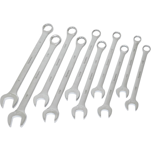 Dynamic Tools D074225 Contractor Series SAE Wrench Set, Combination, 10 Pieces, Imperial