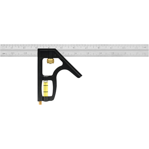 Johnson 400 &eacute;querre combin&eacute;e robuste avec lame Auto-Lock, 12" lo, 1/8"/1/16"/1/32" Graduations, Acier inoxydable