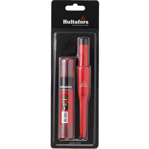 Hultafors 650230 Marqueur &agrave; sec et recharge sous coque, Gris/Rouge/Jaune, Marqueur
