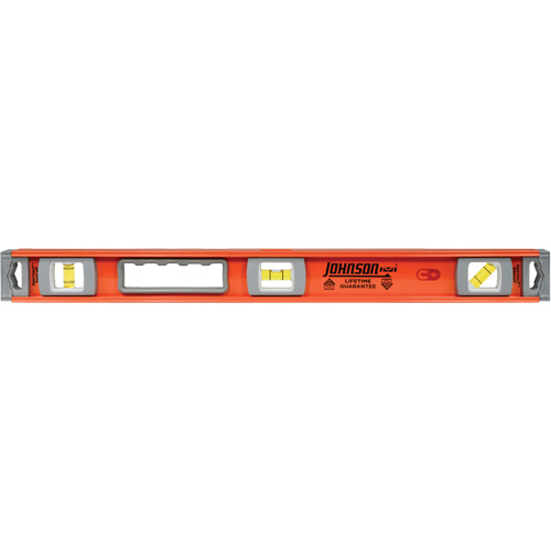Johnson 1254-2400 Heavy-Duty Contractor's Level, I-Beam, 2' L, Aluminum, 3, Magnetic