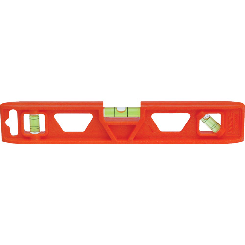 Johnson 1402-0900 Orange Structo-Cast&reg; Torpedo Level, 9" L, Plastic, 3 Vials, Non-Magnetic