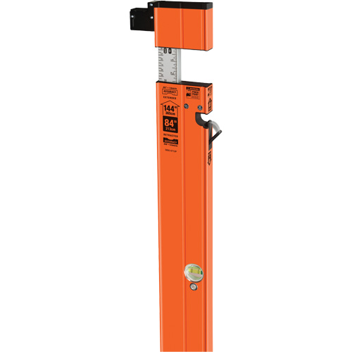 Johnson 5800-0712P Heavy-Duty Extendable Plate Level, 12'/7' L, Aluminum, 3, Non-Magnetic