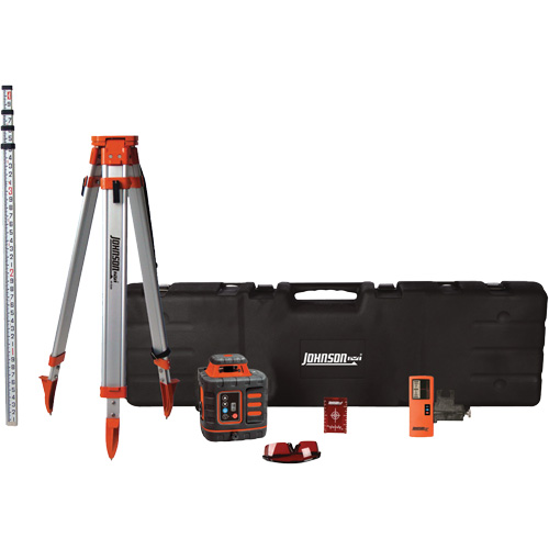 Johnson 99-027K Red Self-Leveling Long-Range Rotary Laser System, 2000' (609.6 m), 635 Nm