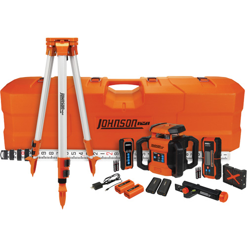 Johnson JRT300-RDHV-S Red Dual Slope Rotary Laser Level System, 4000' (1219.2 m), 640 Nm