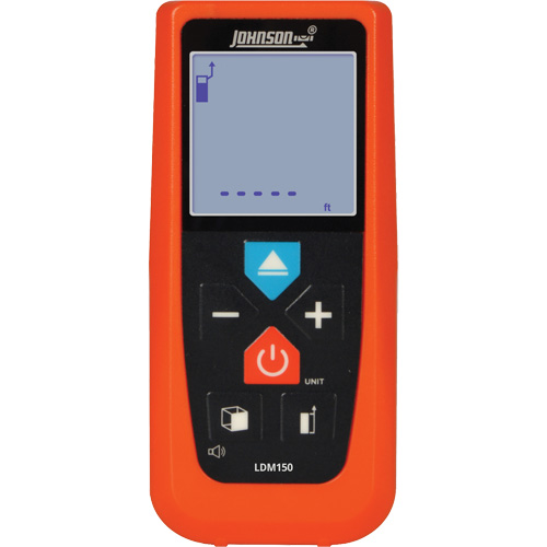 Johnson LDM150 Laser Distance Meter, 2" - 150' (5.08 cm - 45.72 m) Range, Digital (Electronic)