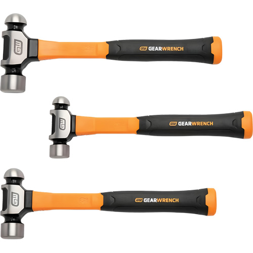 Gearwrench GWH3PCBP Jeu de marteaux &agrave; panne ronde avec manches en fibre de verre, 3 morcea