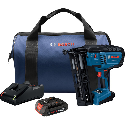 Bosch GNH18V-16MAB12 Ensemble cloueur de finition inclin&eacute; calibre 16 sans balais, 18 V, Lithium-ion