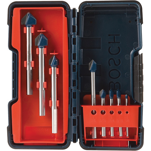 Bosch GT3000 Glass & Tile Drill Bit Set, 8 Pieces, Carbide