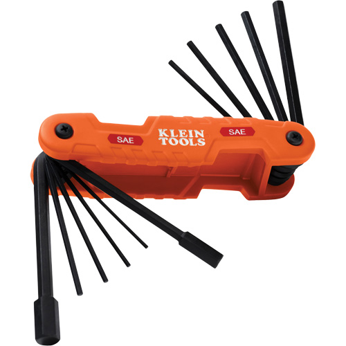 Klein Tools 70550 Jeu de cl&eacute;s SAE hexagonales pliantes Pro, 11 mcx, Imp&eacute;rial