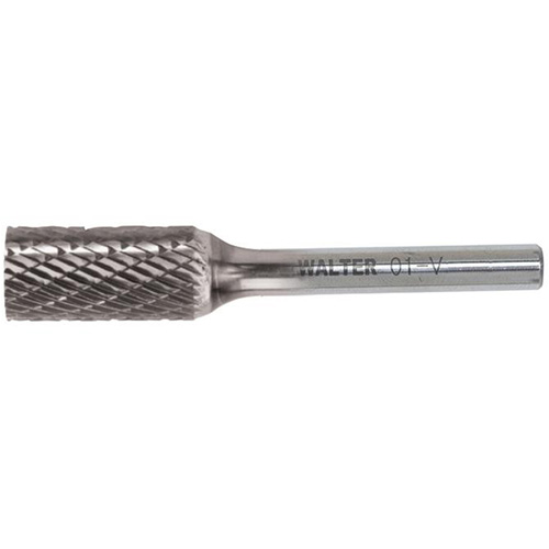 Walter Surface Technologies 01V020 Double Cut Cylindrical Carbide Burr, SA, 1/8" Dia., 1/8" Shank, 9/16" Depth of Cut